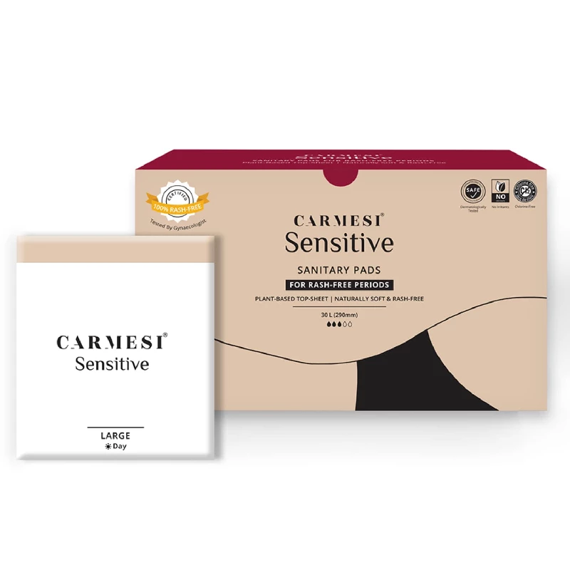 Carmesi Sensitive Large Sanitary Pads, 30 Pads-1.webp